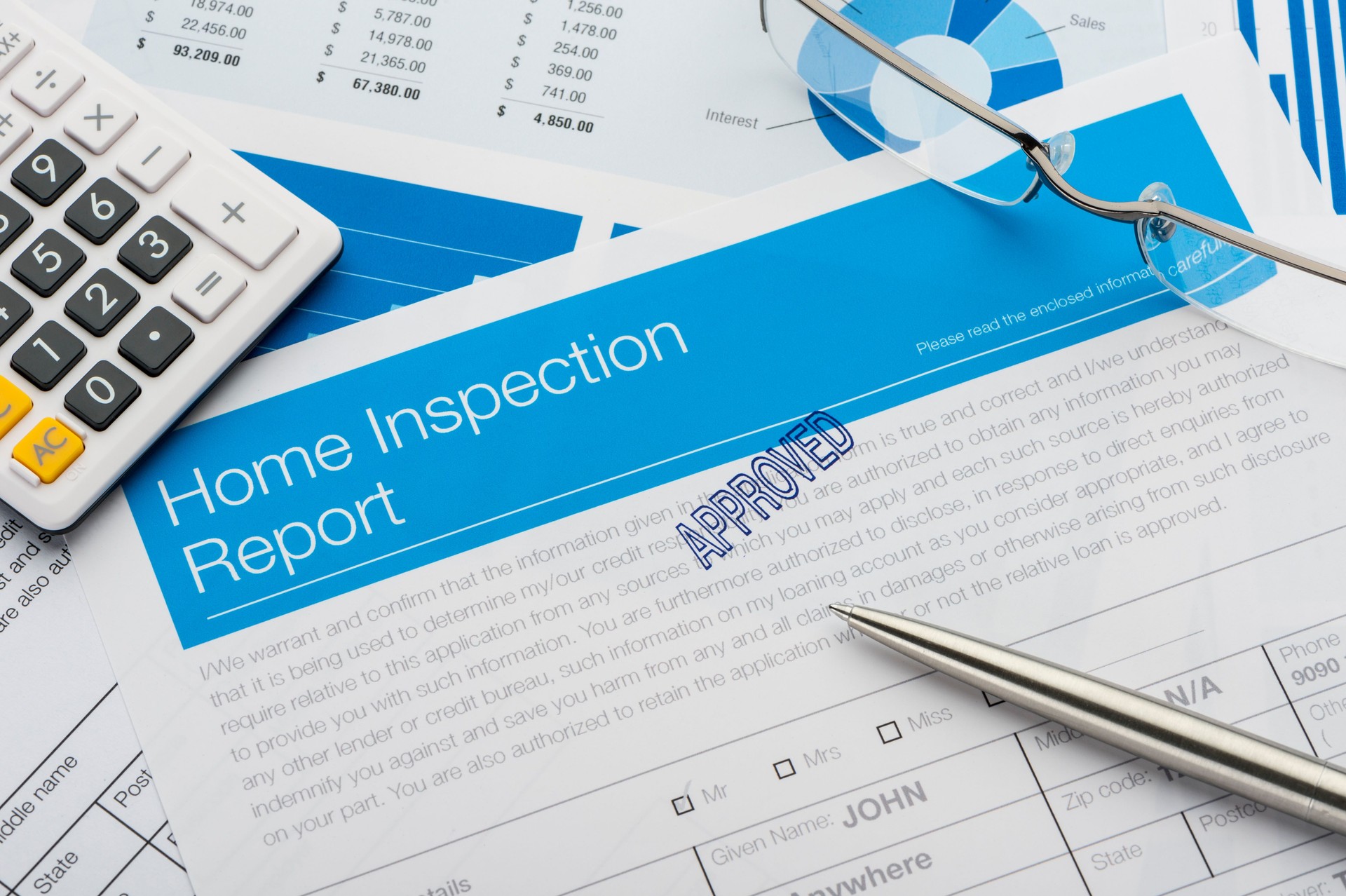 Approved Home Inspection report form.